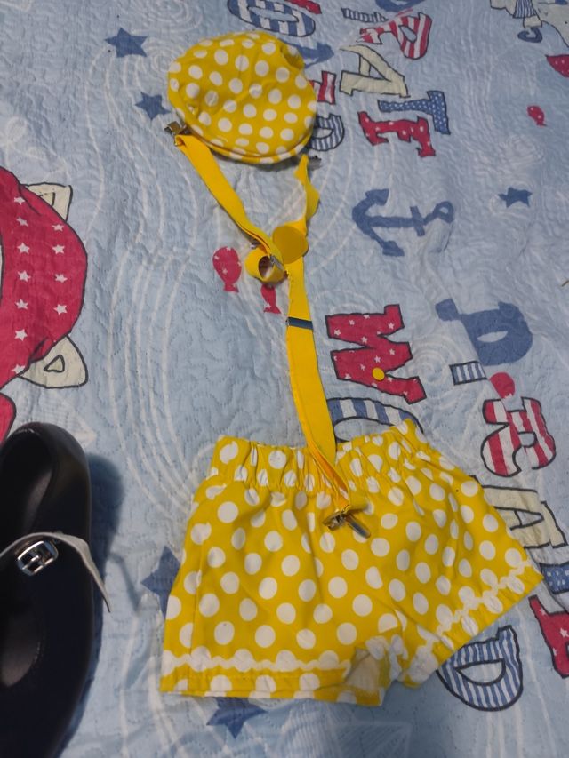 Traje niño lunares amarillo 3 a 6 y 6a 9 meses