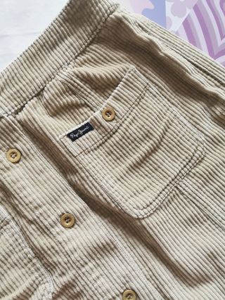 Mini falda pana beige Pepe Jeans