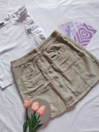 Mini falda pana beige Pepe Jeans