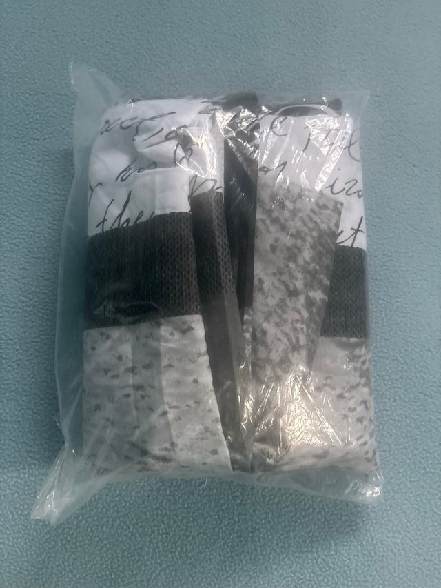 Biancheria letto grigio-bianco, 3pz