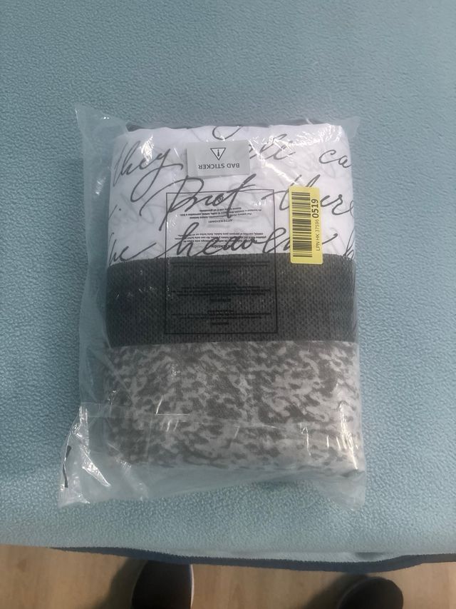 Biancheria letto grigio-bianco, 3pz