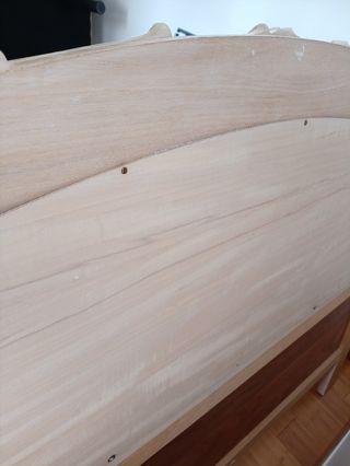 Cabezal cama madera tallada - Beige/Rojo