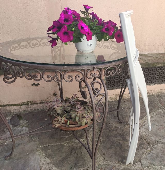 Silla Plegable Blanca Jardín/Terraza