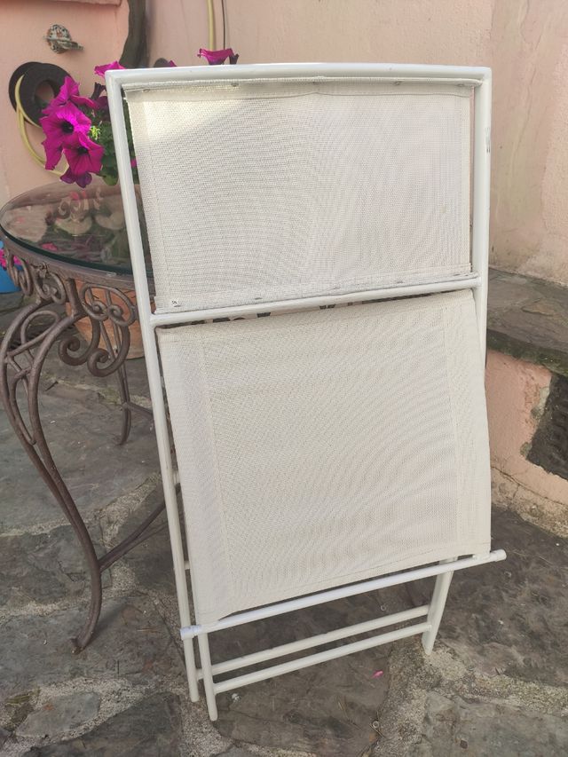 Silla Plegable Blanca Jardín/Terraza