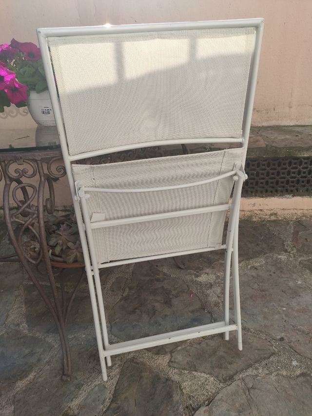 Silla Plegable Blanca Jardín/Terraza