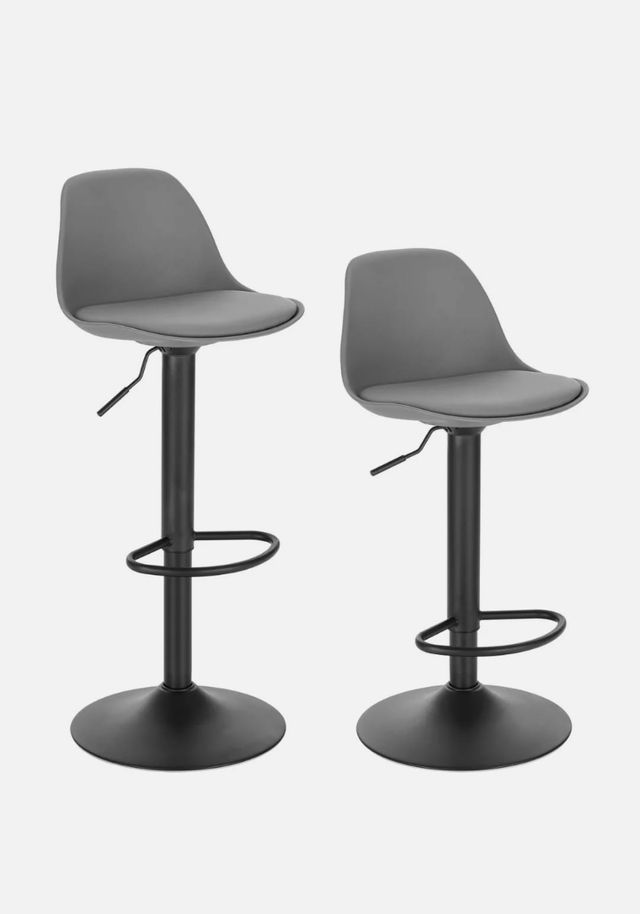 2 Taburetes grises ajustables