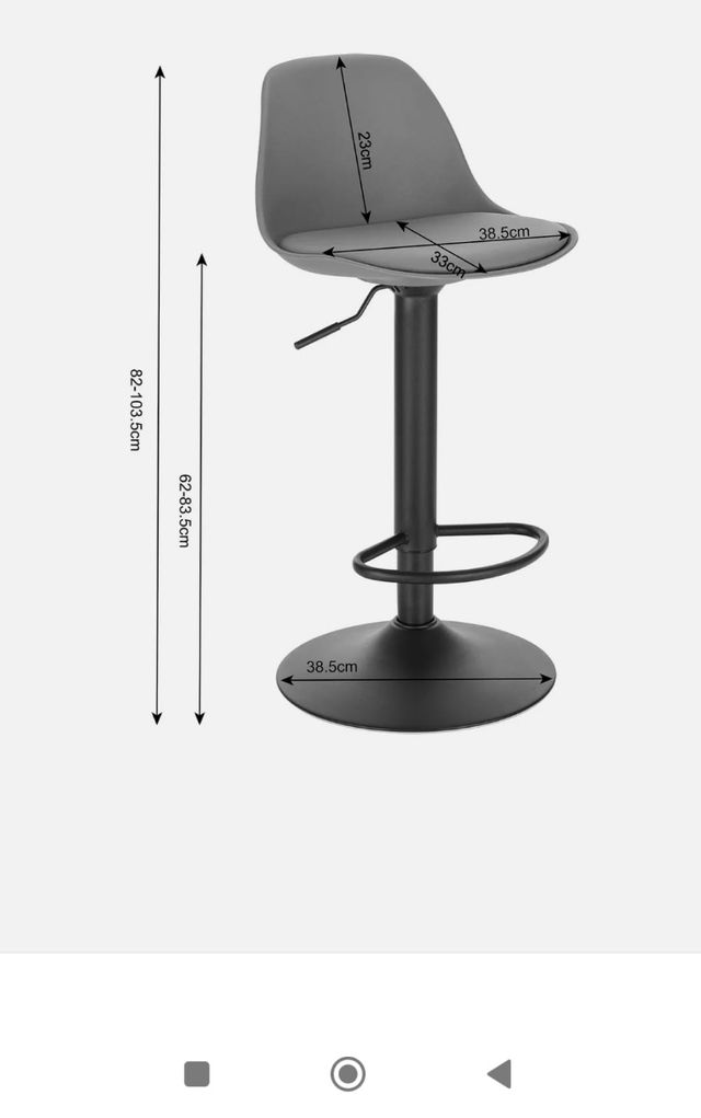 2 Taburetes grises ajustables