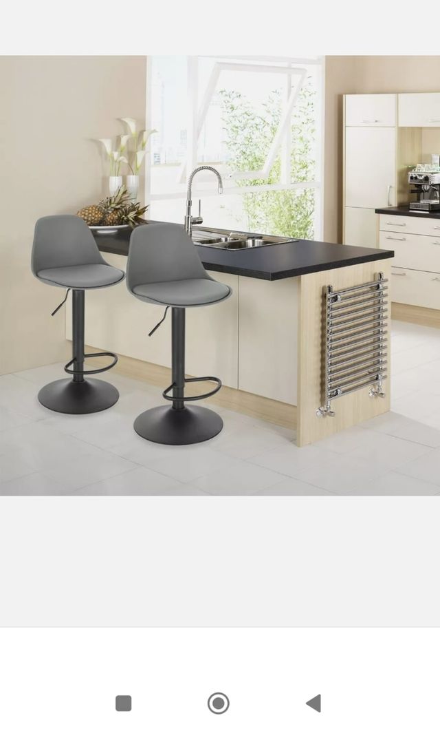 2 Taburetes grises ajustables