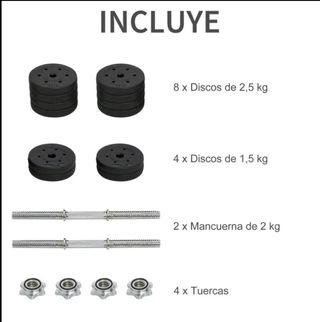 Mancuernas Ajustables HOMCOM 30KG