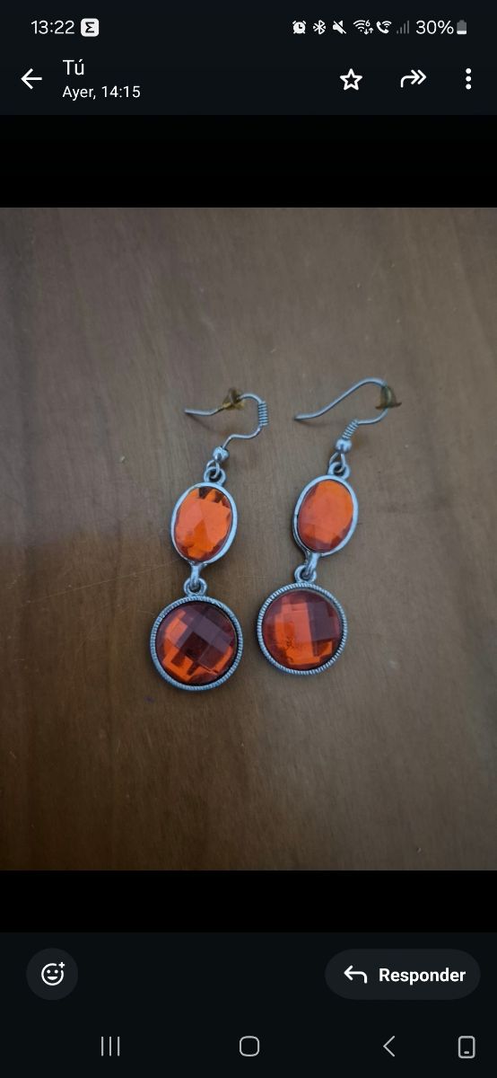 Pendientes naranjas y plata