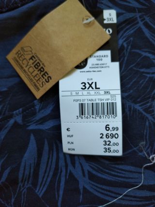 Camiseta azul 3XL - Hombre