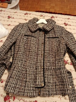Cazadora tweed marrón beige XL