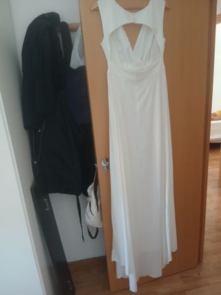 Vestido novia blanco fular de pelo estrenar 