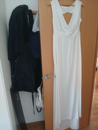 Vestido novia blanco fular de pelo estrenar 