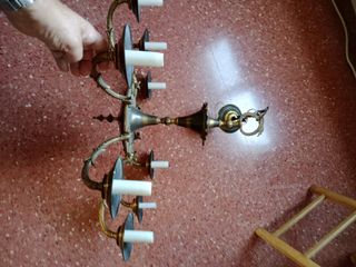 Lampara de Techo Antigua Latón