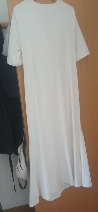 Vestido novia blanco solo usado horas con escote 