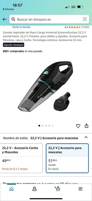 Aspirador Cecotec Conga Immortal 22,2V