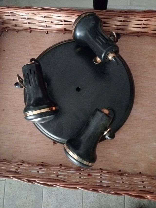 Foco 3 luces vintage negro-dorado