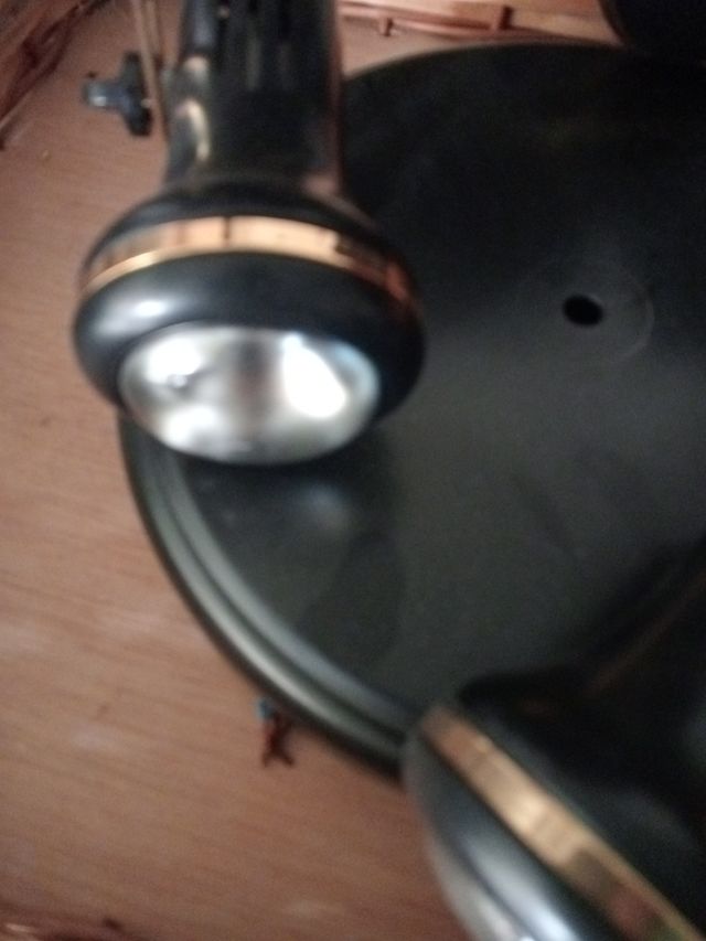 Foco 3 luces vintage negro-dorado