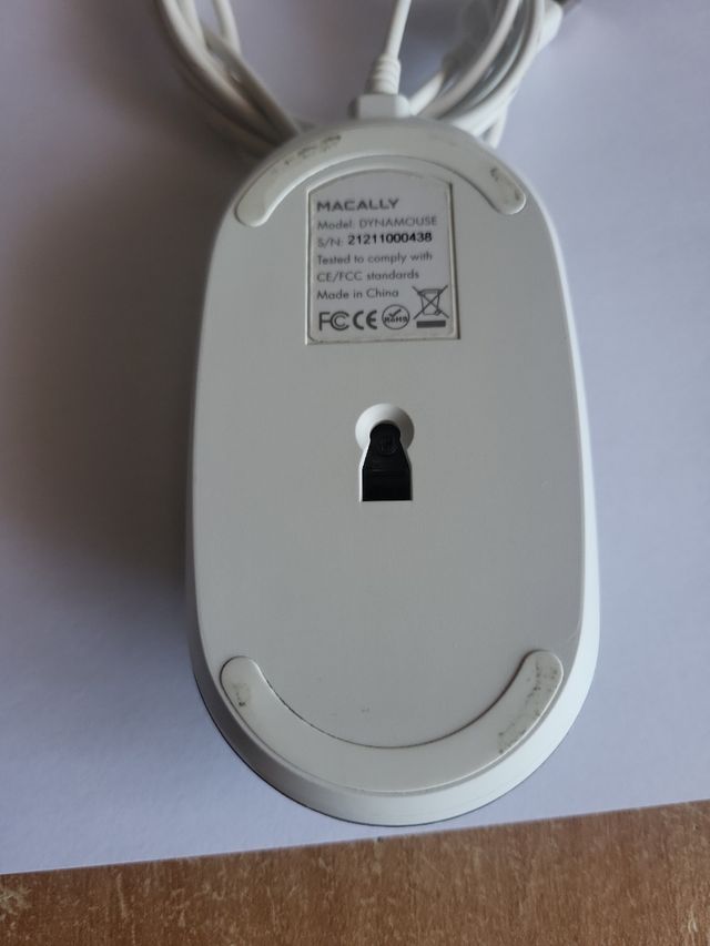 Rato Ótico Macally Branco/Cinza