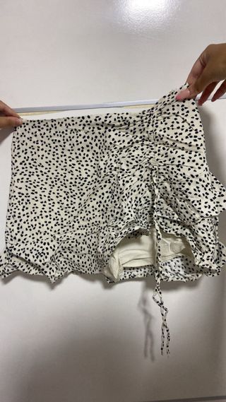 Falda pantalon beige-negro