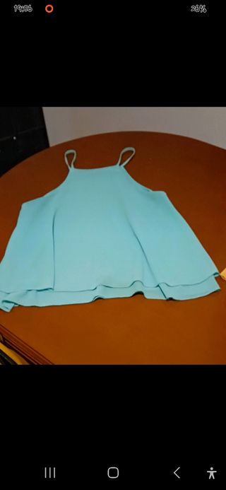 BLUSA TURQUESA HOMBROS DESCUBIERTOS HECHA EN ITALI