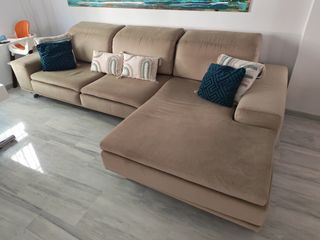 Sofá chaise longue beige