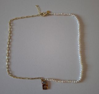Gargantilla perlas-vermeil dorada