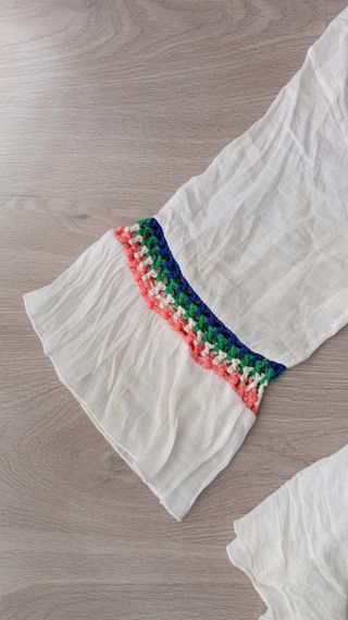 Vestido playa poncho blanco crochet talla M