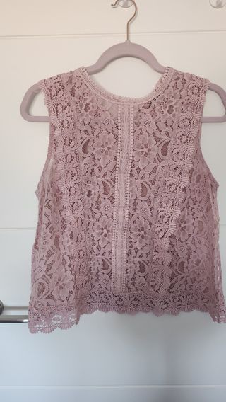 Blusa encaje rosa