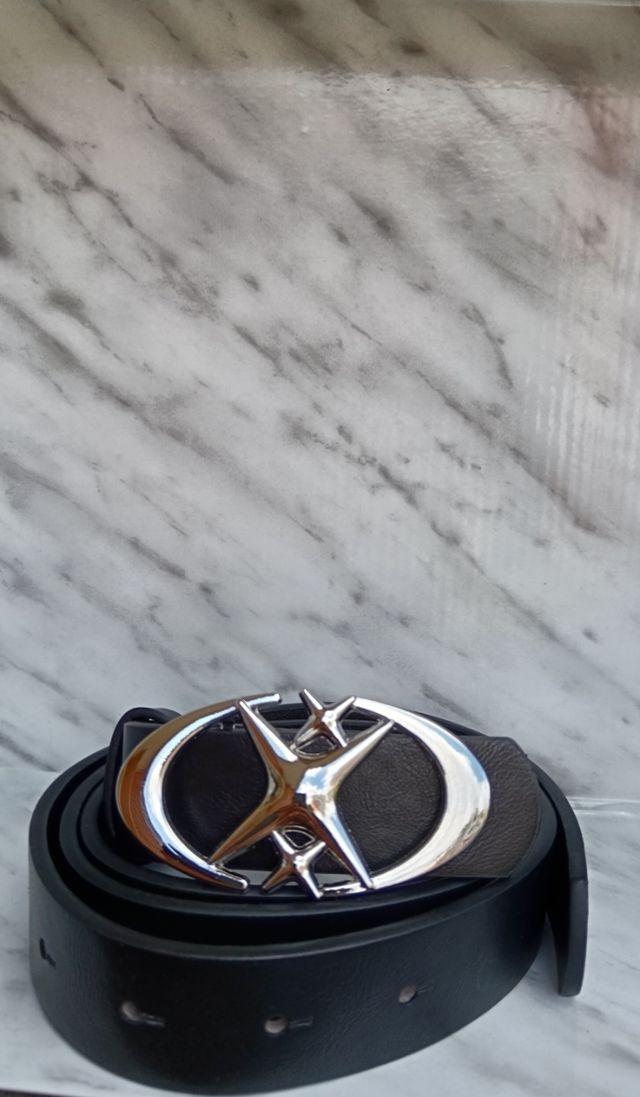 Cintura nera Y2K | fibbia argento