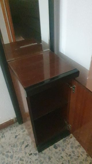 Espejo tocador madera negro