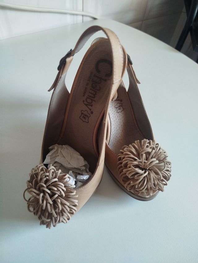 Zapatos chamby beige mujer