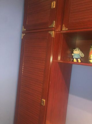 Muebles dormitorio madera y cajonera