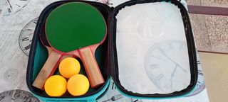 Juego ping pong: 2 raquetas + 3 pelotas +red