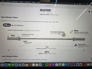 Barra olímpica Ruster - Peso muerto