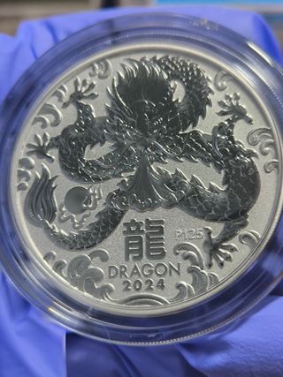 Moneda 2 Onzas Plata Lunar III Dragón 2024
