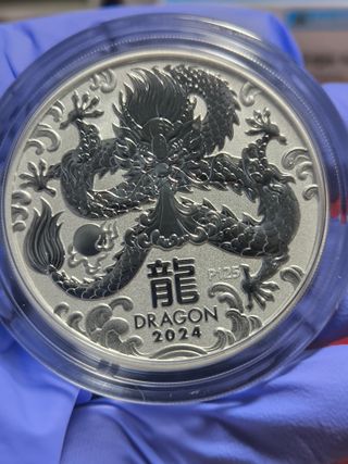 Moneda 2 Onzas Plata Lunar III Dragón 2024