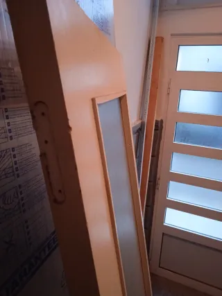 1xPuerta Madera con Cristal para Restaurar