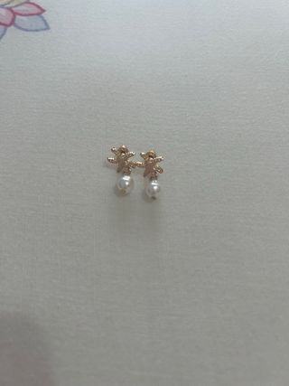 Pendientes Perla Estrella Dorados