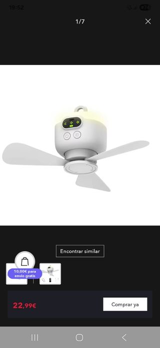 Ventilador lámpara LED blanco
