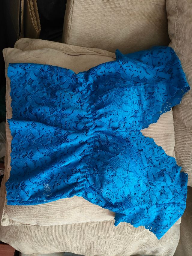 Top encaje azul - Talla S