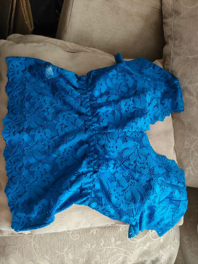 Top encaje azul - Talla S