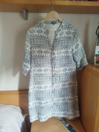 Vestido Surkana L - Azul y Blanco