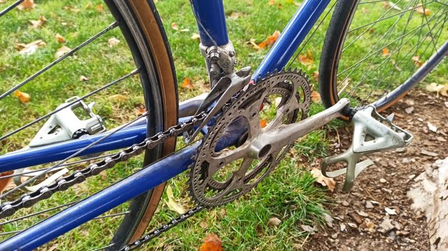 Bicicleta carretera vintage azul