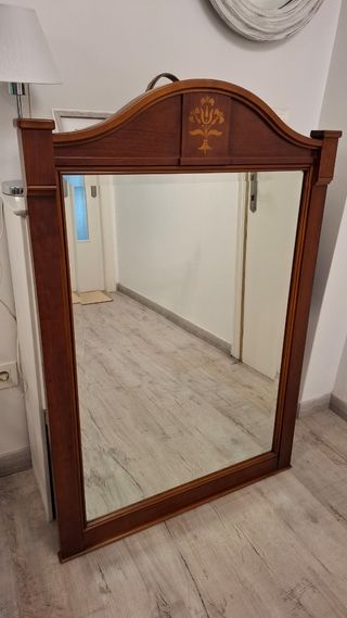 Espejo madera grande - marrón