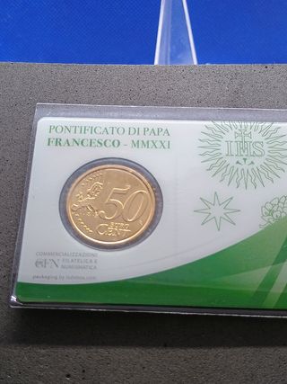 Coincard Vaticano 2021 n.37: 50 cent + francobollo