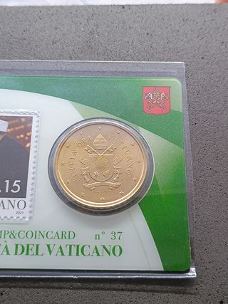 Coincard Vaticano 2021 n.37: 50 cent + francobollo