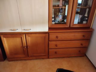 Vitrina madera - Mueble con 2 cajones