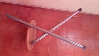 SILLA PLEGABLE ASIENTO MADERA Y PATAS METAL 